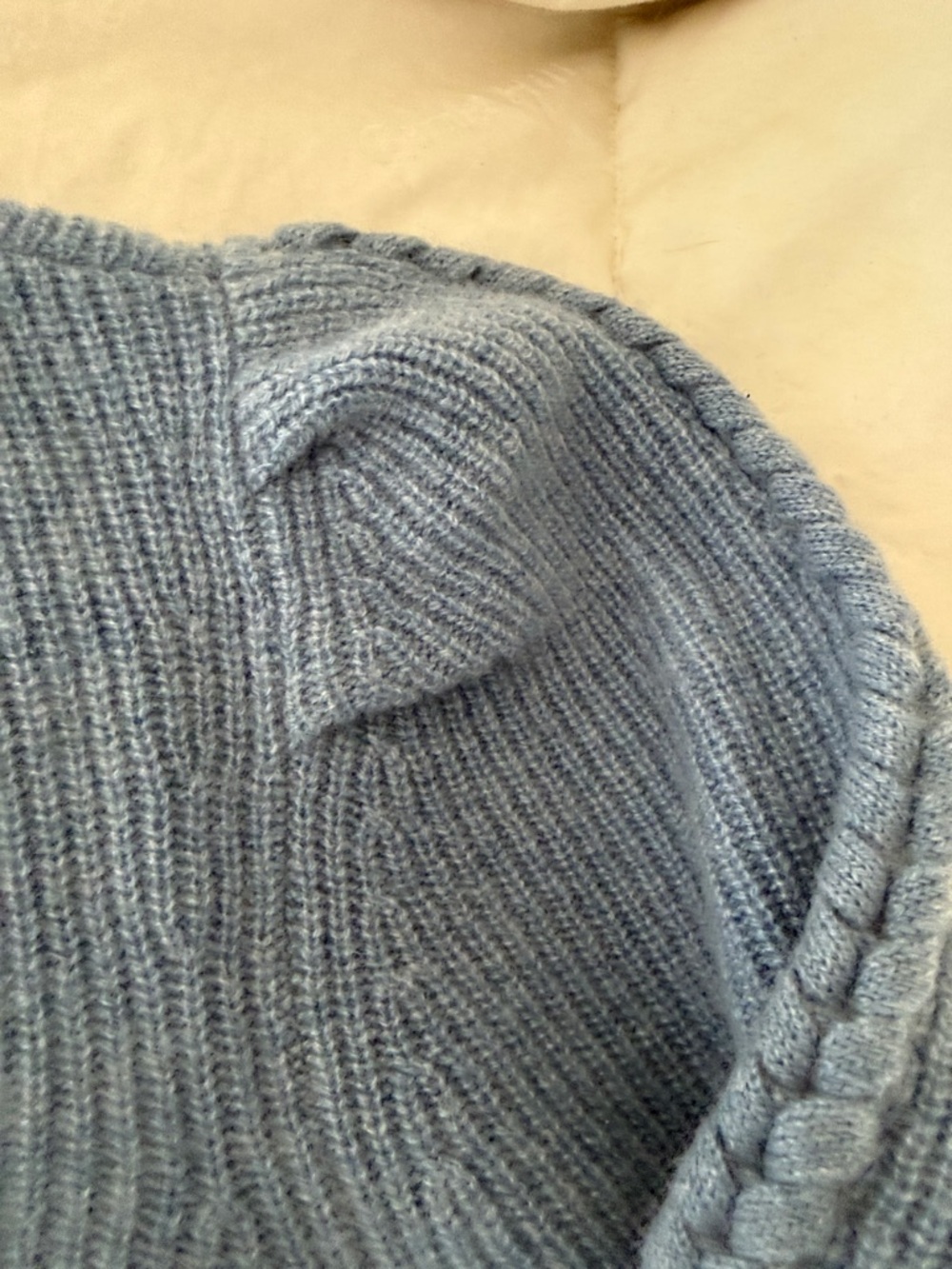 Garnet Hill Blue V-Neck Women's Sweater - Picture 2 of 5